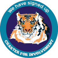 circle logo of NIN with tiger at the centre and text around that reads we have signed up Charter for Involvement